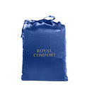 Royal Comfort Satin Sheet Set 4 Piece Fitted Flat Sheet Pillowcases  - King - Navy Blue