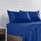 Royal Comfort Satin Sheet Set 4 Piece Fitted Flat Sheet Pillowcases  - King - Navy Blue