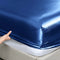 Royal Comfort Satin Sheet Set 4 Piece Fitted Flat Sheet Pillowcases  - King - Navy Blue