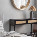 Casa Decor Tulum Rattan Console Table Entry Table Storage Hallway Wood Black