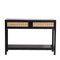 Casa Decor Tulum Rattan Console Table Entry Table Storage Hallway Wood Black