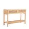 Casa Decor Santiago Rattan Console Table Entry Table Storage Hallway Wood Oak