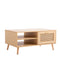 Casa Decor Santiago Rattan Coffee Table Storage Drawer Furniture Wooden Oak