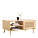 Casa Decor Santiago Rattan Coffee Table Storage Drawer Furniture Wooden Oak