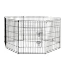 4Paws 8 Panel Playpen Puppy Exercise Fence Cage Enclosure Pets Black All Sizes - 24" - Black