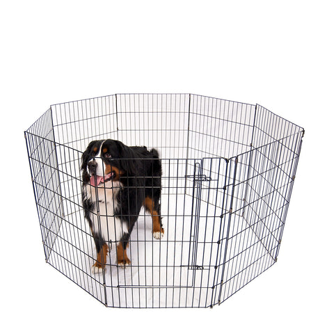 4Paws 8 Panel Playpen Puppy Exercise Fence Cage Enclosure Pets Black All Sizes - 30