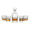 Novare Square Whiskey Decanter Bottle With 4 Whiskey Glasses Set