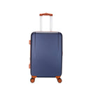 Milano Elite 3pc ABS Luggage Suitcase Luxury Hard Case Shockproof Travel Set - Navy Brown