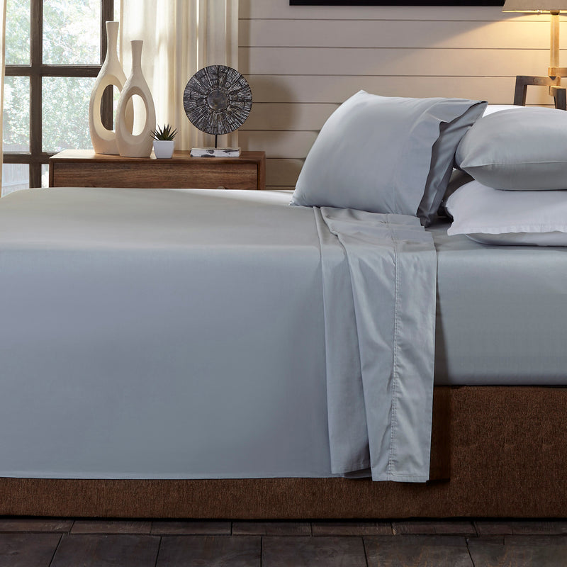 Royal Comfort 250TC Organic 100% Cotton Sheet Set 4 Piece Luxury Hotel Style - King - Graphite
