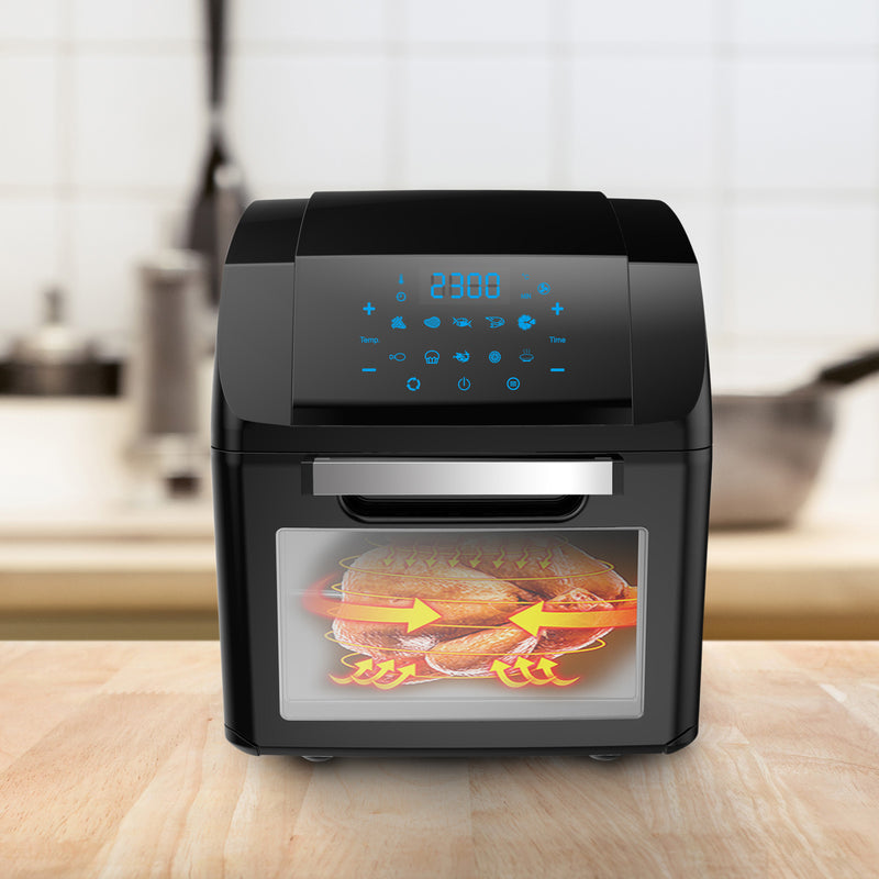 Kitchen Couture Air Fryer 14 Litre Multifunctional Digital Display Black 14 Litre Black