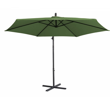 Milano 3M Outdoor Umbrella Cantilever With Protective Cover Patio Garden Shade - Green