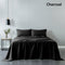 Royal Comfort 100% Cotton Vintage Sheet Set And 2 Duck Feather Down Pillows Set - Double - Charcoal