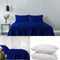 Royal Comfort 100% Cotton Vintage Sheet Set And 2 Duck Feather Down Pillows Set - Double - Royal Blue