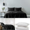 Royal Comfort 100% Cotton Vintage Sheet Set And 2 Duck Feather Down Pillows Set - Queen - Charcoal
