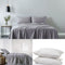 Royal Comfort 100% Cotton Vintage Sheet Set And 2 Duck Feather Down Pillows Set - Queen - Grey