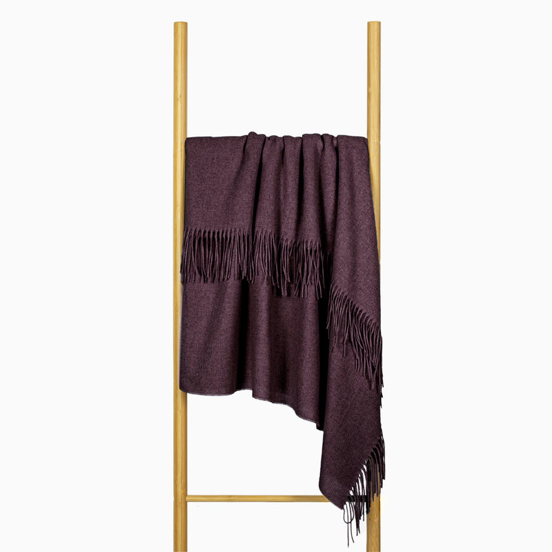 Paddington Throw - Fine Wool Blend - Plum