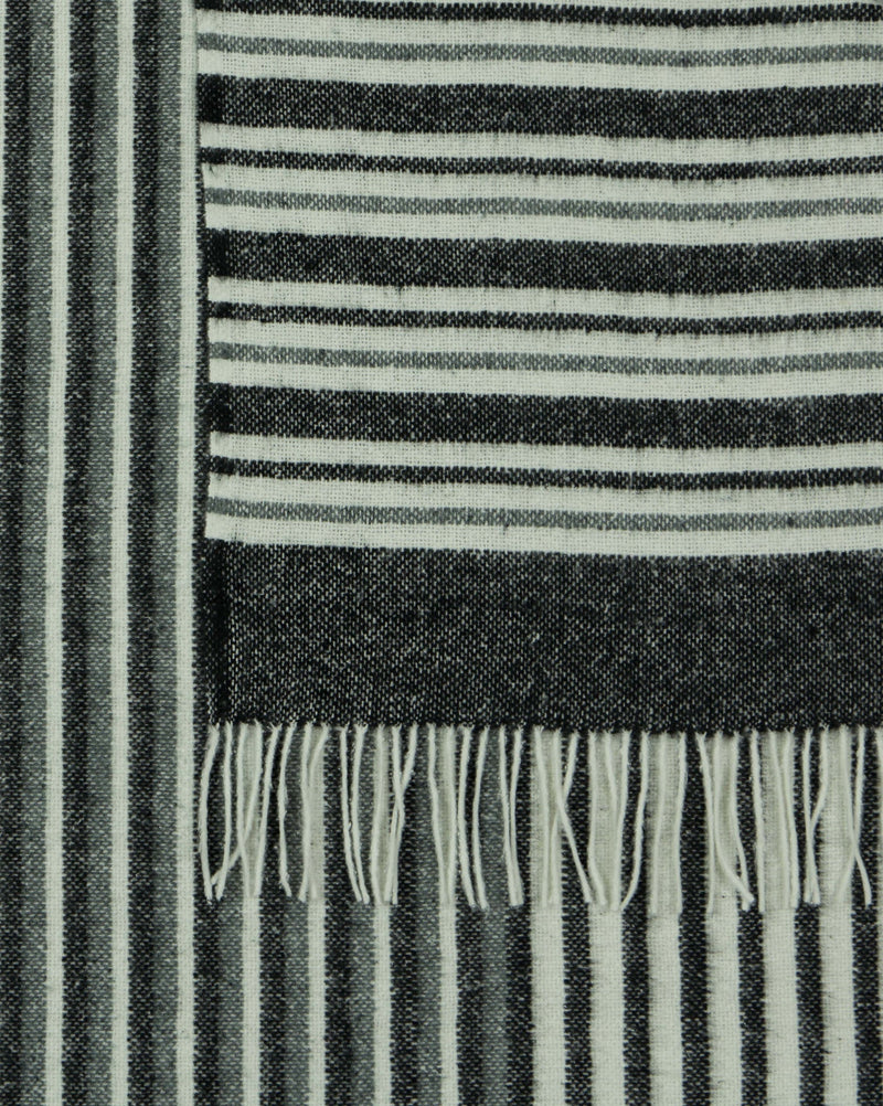 Richmond Throw - Reclaimed Wool Blend - Monochrome