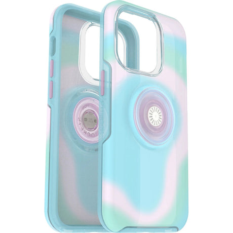 OTTERBOX Apple iPhone 14 Pro Otter + Pop Symmetry Series Case - Glowing Aura (Pink) (77-89731), 3X Military Standard Drop Protection