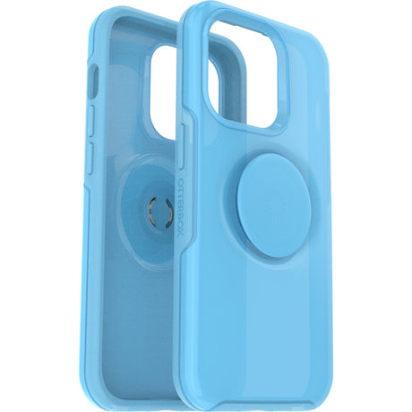 OTTERBOX Apple iPhone 14 Pro Otter + Pop Symmetry Series Case - You Cyan This? (Blue) (77-88802), 3X Military Standard Drop Protection
