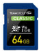 Team Classic SD Memory Card -64 GB.  UHS Ultra Speed Class 1U1. Supports Video Speed Class 10V10.