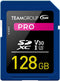 TEAMGROUP PRO 128GB UHS-I/U3 SDXC Memory Card U3 V30 4K UHD Read Speed up to 100MB/s
