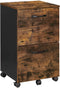 File Cabinet with 2 Drawers Industrial Style for A4 Rustic Brown and Black
