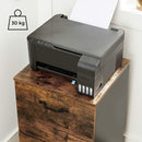 File Cabinet with 2 Drawers Industrial Style for A4 Rustic Brown and Black
