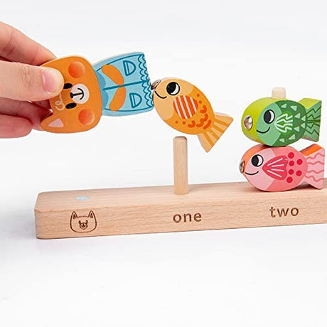 Wooden Magnetic Fishing Game Block for Kids