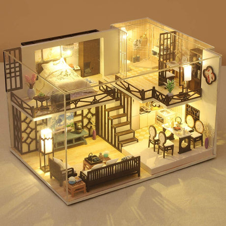 Dollhouse Miniature with Furniture Kit Plus Dust Proof and Music Movement - Creative Room (1:24 Scale Creative Room Idea)