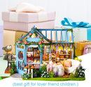 Dollhouse Miniature with Furniture Kit Plus Dust Proof and Music Movement - Rosa Garden Tea