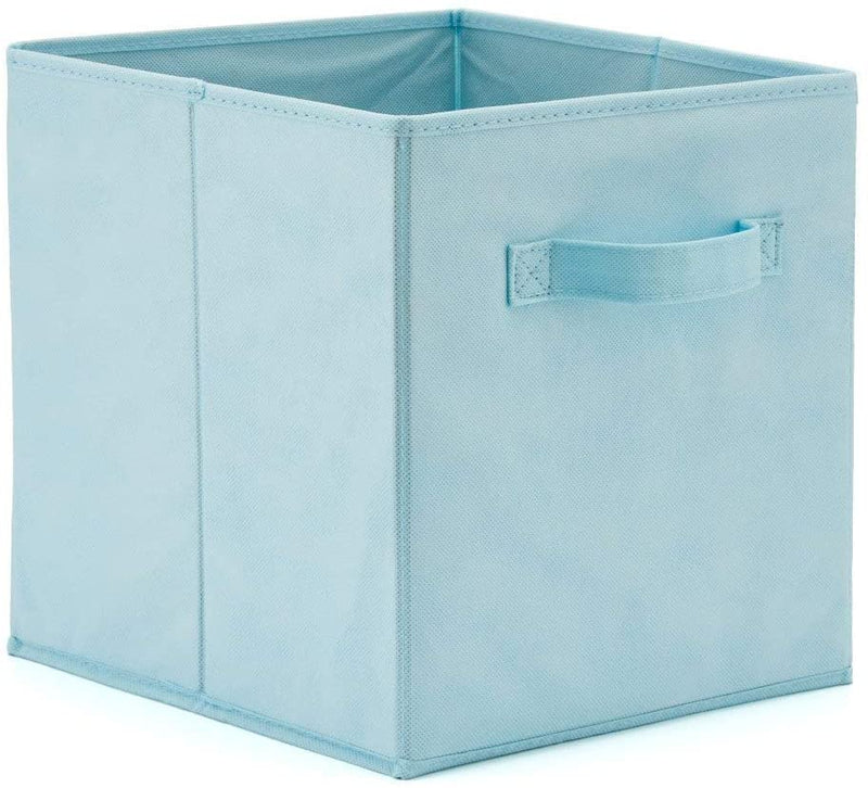 Pack of 6 Foldable Fabric Basket Bin Storage Cube for Nursery, Office and Home Decor (Baby Blue)