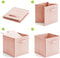 Pack of 6 Foldable Fabric Basket Bin Storage Cube for Nursery, Office and Home Decor (Pink)