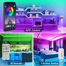 12M LED Strip Lights Rope Light for Bedroom and Home (5050 Lights Strip App with Remote Control)