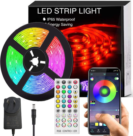 5M LED Strip Lights Rope Light for Bedroom and Home (5050 Lights Strip App with Remote Control)