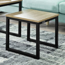 Set of 2 Modern Coffee Tables with Wood top panel and Steel framework