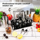 Cocktail Shaker Set Boston 23-Piece Stainless Steel and Professional Bar Tools for Drink Mixing