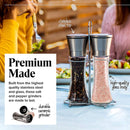 VIKUS Modern Stainless Steel Salt and Pepper Grinder Set