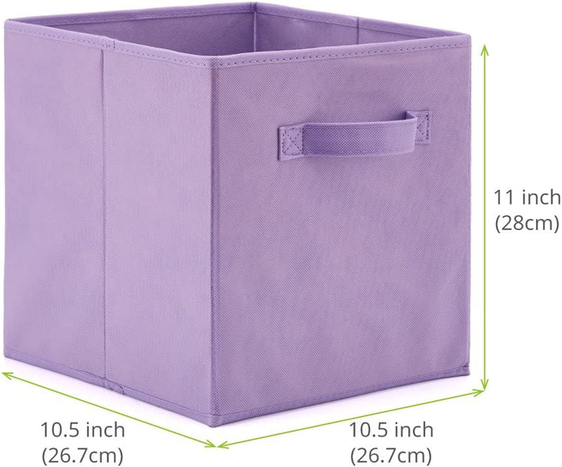 Pack of 6 Foldable Fabric Basket Bin,  Collapsible Storage Cube for Nursery, Office, Home Decor, Shelf Cabinet, Cube Organizers (Colors)