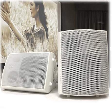 New Audioline Indoor Outdoor Speaker Pair 3-Way 4\