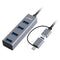 mbeat 4-Port USB 3.0 Hub with 2-in-1 USB 3.0 & USB-C Converter - Space Grey