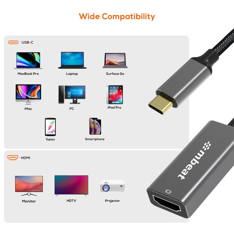 mbeat Elite USB-C to HDMI Adapter - Space Grey