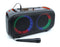 Precision Audio Dual 6.5" Portable Karaoke Bluetooth Party Speaker LED Lights Wired Microphone AO6605