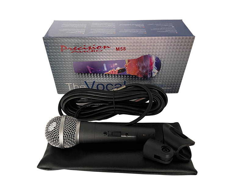 Wired Microphone 5m XLR 1/4" Jack Cable Soft Case M58
