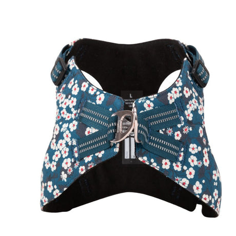 Floral Doggy Harness Saxony Blue XS