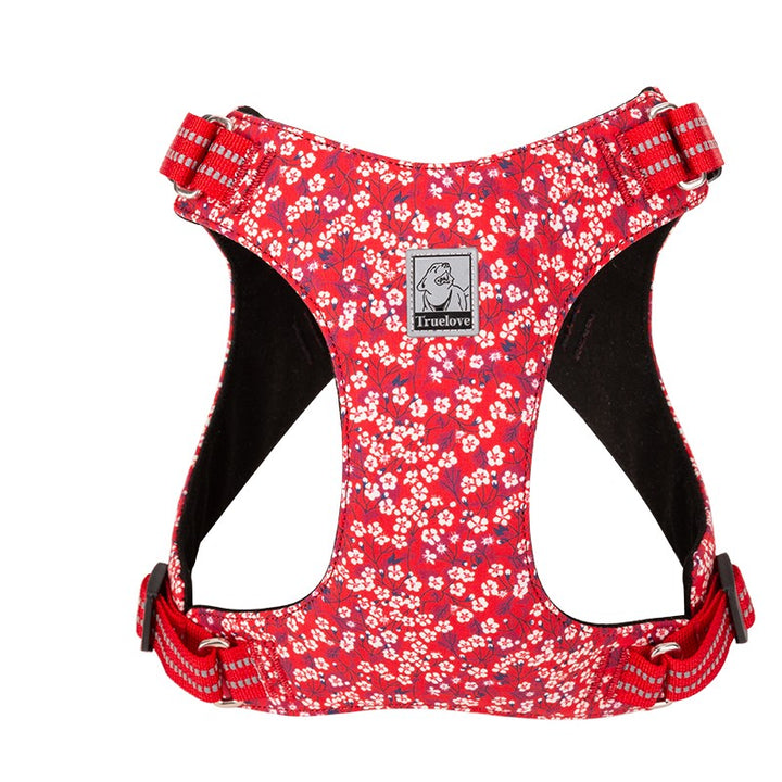 Floral Doggy Harness Red 3XS