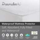 Dreamaker Waterproof Fitted Mattress Protector Single Bed