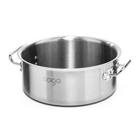 SOGA Stock Pot 44L Top Grade Thick Stainless Steel Stockpot 18/10