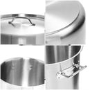 SOGA Stock Pot 58L Top Grade Thick Stainless Steel Stockpot 18/10