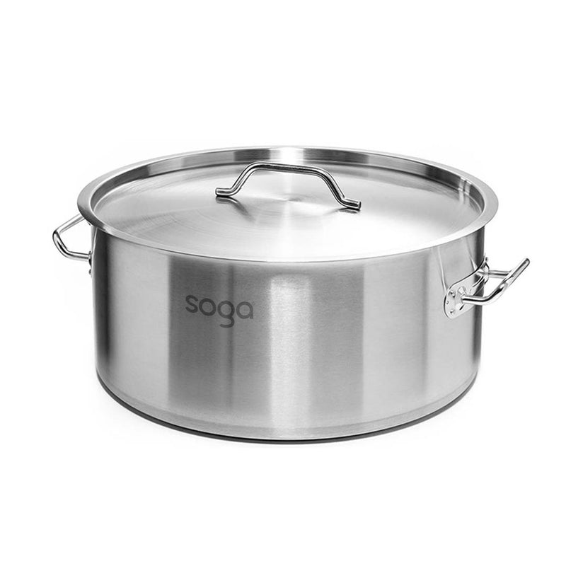 SOGA Stock Pot 9Lt Top Grade Thick Stainless Steel Stockpot 18/10 RRP