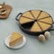 SOGA 2X 21.5CM Round Cast Iron Baking Wedge Pan Cornbread Cake 8-Slice Baking Dish with Handle